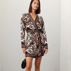 Farm Rio - Black Passion Scarf Mini Wrap Dress - Size M- NWT